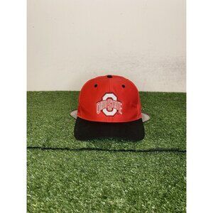 Vintage Ohio State Buckeyes hat cap snap back black red Logo 7 90s football OSU